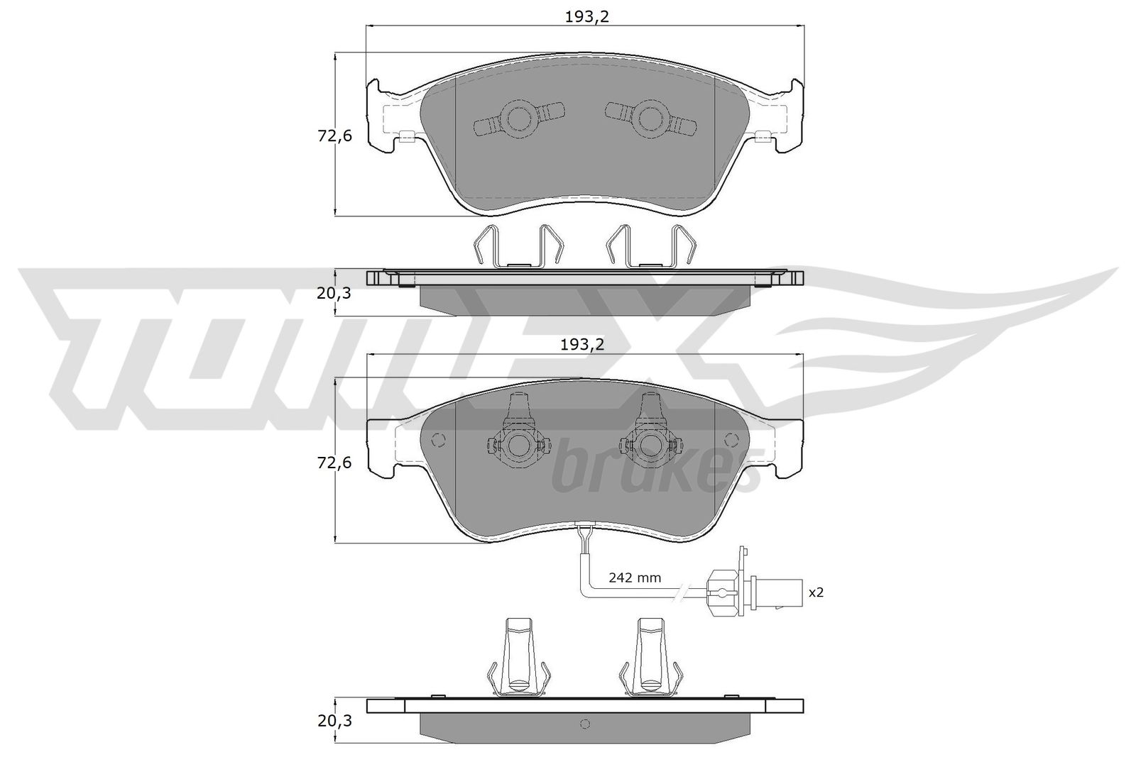 Sada brzdových platničiek kotúčovej brzdy TOMEX Brakes